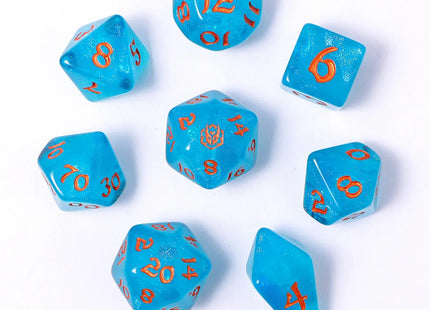 Gamers Guild AZ HYMGHO HY02023: 8pc Polyhedral Dice Set - Ray of Frost HYMGHO