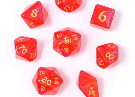 Gamers Guild AZ HYMGHO HY02027: 8pc Polyhedral Dice Set - Fireball HYMGHO