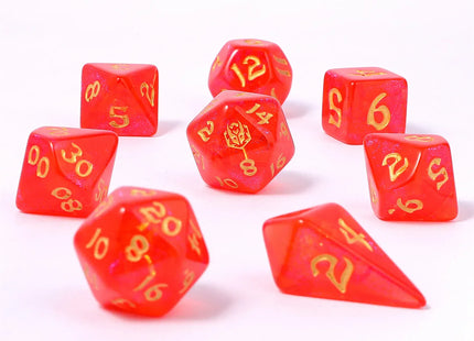 Gamers Guild AZ HYMGHO HY02027: 8pc Polyhedral Dice Set - Fireball HYMGHO