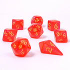 Gamers Guild AZ HYMGHO HY02027: 8pc Polyhedral Dice Set - Fireball HYMGHO