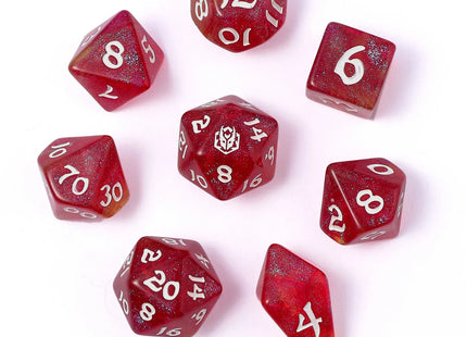 Gamers Guild AZ HYMGHO HY02030: Round Edge RPG Dice Set - Infernal Spark HYMGHO