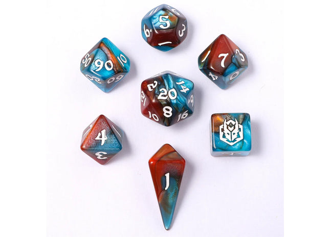Gamers Guild AZ HYMGHO HY02037: Mini Polymer RPG Dice Set - Bard's Cloak HYMGHO
