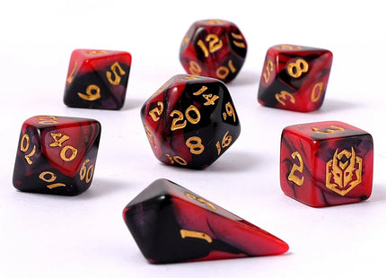Gamers Guild AZ HYMGHO HY02038: Mini Polymer RPG Dice Set - Blood Pact HYMGHO