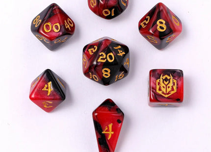 Gamers Guild AZ HYMGHO HY02038: Mini Polymer RPG Dice Set - Blood Pact HYMGHO