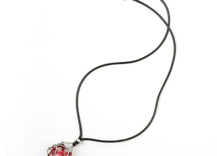 Gamers Guild AZ HYMGHO HYJ031: Mysticage Dice Chain Necklace with D20 - Black Leather Chain HYMGHO