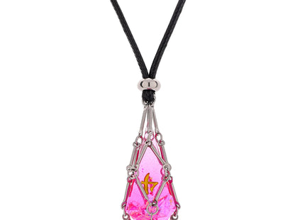 Gamers Guild AZ HYMGHO HYJ032: Mysticage Dice Chain Necklace with D4 - Black Leather Chain HYMGHO