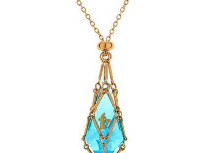 Gamers Guild AZ HYMGHO HYJ034: Mysticage Dice Chain Necklace with D4 - Gold Chain HYMGHO