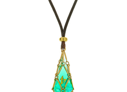 Gamers Guild AZ HYMGHO HYJ036: Mysticage Dice Chain Necklace with D4 - Brown Leather Chain HYMGHO