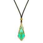 Gamers Guild AZ HYMGHO HYJ036: Mysticage Dice Chain Necklace with D4 - Brown Leather Chain HYMGHO