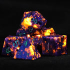 Gamers Guild AZ HYMGHO HYMGHO Dice: BRB034 - Dragon's Hoard Gem Stone Polyhedral Dice Set - Yooperlite UV Light Reactive HYMGHO