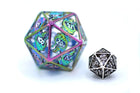 Gamers Guild AZ HYMGHO HYMGHO Dice: BRLG003  - Titan Giant Rainbow Hollow Dragon Metal D20 Dice 50mm HYMGHO