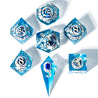 Gamers Guild AZ HYMGHO HYMGHO Dice: BRR027 - Captured Magic Hand Sanded Sharp Edge Resin - Always Watching Blue Eyes HYMGHO