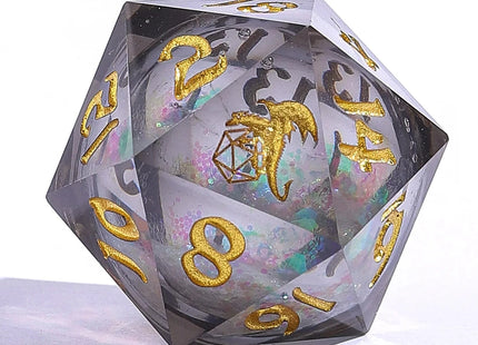 Gamers Guild AZ HYMGHO HYMGHO Dice: BRR040 Sharp Edge Liquid Core RPG Dice Set - Cursed Eclipse HYMGHO