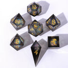 Gamers Guild AZ HYMGHO HYMGHO Dice: BRR040 Sharp Edge Liquid Core RPG Dice Set - Cursed Eclipse HYMGHO