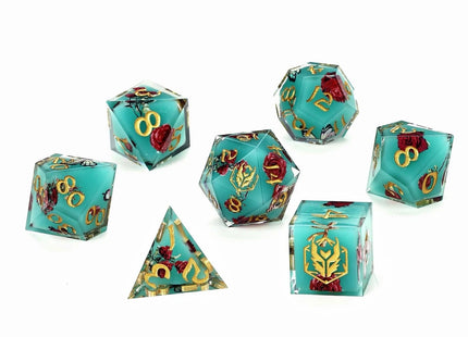 Gamers Guild AZ HYMGHO HYMGHO Dice: BRR088 Captured Magic Hand Sanded Sharp Edge Resin - Meadow Magic HYMGHO