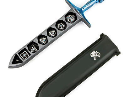 Gamers Guild AZ HYMGHO HYMGHO Dice: HY00198 - Grim Dagger Dice Case with sheath cover - Blue HYMGHO