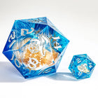 Gamers Guild AZ HYMGHO HYMGHO Dice: HY00269 - Sharp Edged Resin 55mm D20 - Sea Snail w/ Silver Ink HYMGHO