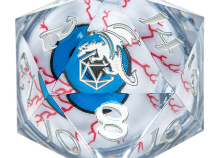 Gamers Guild AZ HYMGHO HYMGHO Dice: HY00271 - Sharp Edged Resin LED 55mm D20 - Always Watching Blue HYMGHO