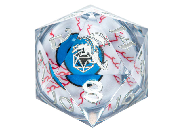 Gamers Guild AZ HYMGHO HYMGHO Dice: HY00271 - Sharp Edged Resin LED 55mm D20 - Always Watching Blue HYMGHO