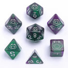 Gamers Guild AZ HYMGHO HYMGHO Dice: HY00326  - Wyrmforged Rollers - Rounded Resin Polyhedral Dice - Bog Frog Silver HYMGHO
