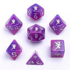 Gamers Guild AZ HYMGHO HYMGHO Dice: HY00328  - Wyrmforged Rollers - Rounded Resin Polyhedral Dice - Pixie Dust Silver HYMGHO