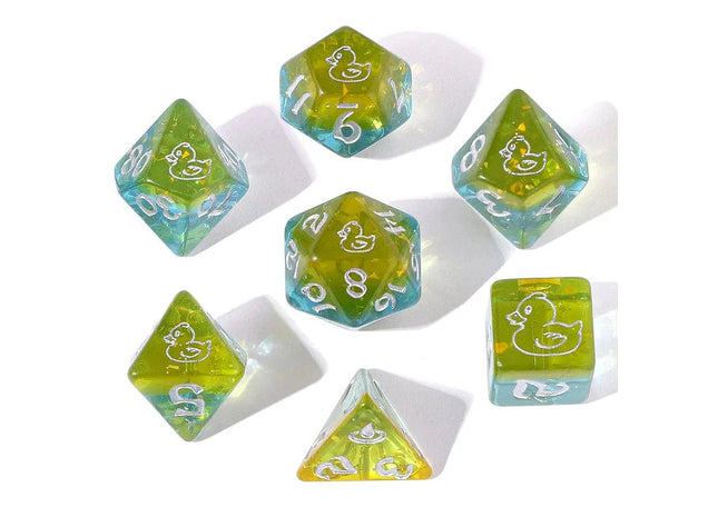 Gamers Guild AZ HYMGHO HYMGHO Dice: HY00335  - Wyrmforged Rollers - Rounded Resin Polyhedral Dice - Rubber Ducky HYMGHO