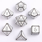 Gamers Guild AZ HYMGHO HYMGHO Dice: HY00377  - Bone Collector Solid Metal Dice Set - Gunmetal with White HYMGHO