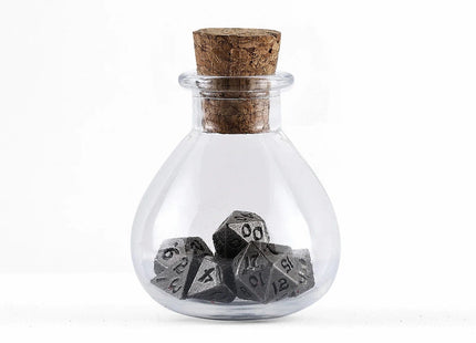 Gamers Guild AZ HYMGHO HYMGHO Dice: HY00400 - Unseelie Mini Metal RPG Dice Set - Ancient Silver HYMGHO
