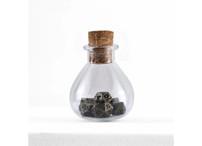 Gamers Guild AZ HYMGHO HYMGHO Dice: HY00401 - Unseelie Mini Metal RPG Dice Set - Ancient Bronze HYMGHO