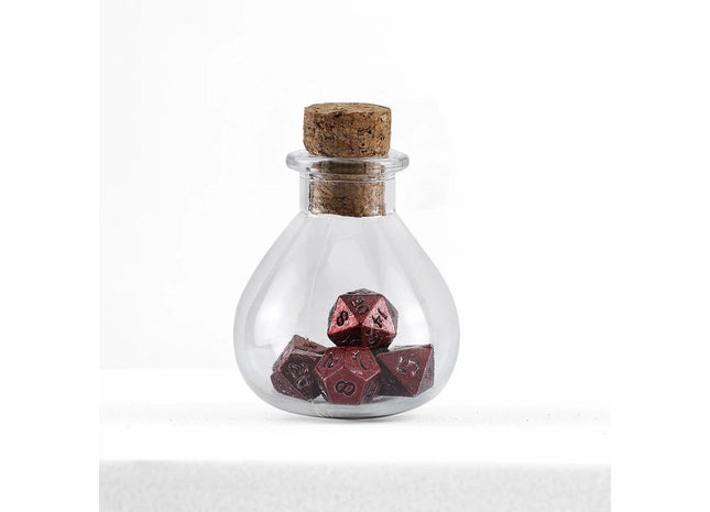 Gamers Guild AZ HYMGHO HYMGHO Dice: HY00402  - Unseelie Mini Metal RPG Dice Set - Red HYMGHO