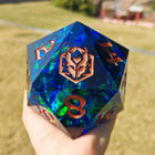 Gamers Guild AZ HYMGHO HYMGHO Dice: HY00432 100mm Chonk D20 - Red & Blue HYMGHO