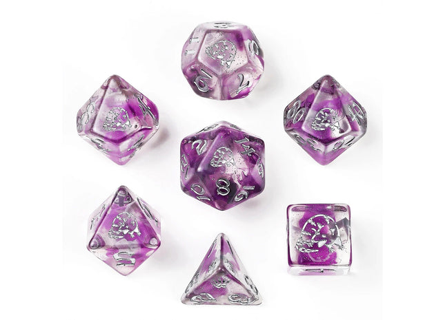 Gamers Guild AZ HYMGHO HYMGHO Dice: HY00498  - Wyrmforged Rollers Round Edge Resin RPG Dice Set - Opossum HYMGHO