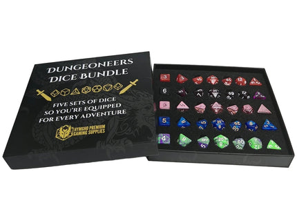 Gamers Guild AZ HYMGHO HYMGHO Dice: HY00522 Dungeoneers Dice Bundle - 5 Sets of Random Polymer Dice HYMGHO
