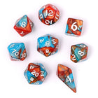 Gamers Guild AZ HYMGHO HYMGHO Dice: HY02012 - Wyrmforged Rollers - Rounded Edge 8 Piece Polyhedral Dice set - Bard's Cloak HYMGHO
