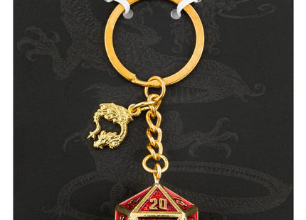 Gamers Guild AZ HYMGHO HYMGHO Dice: HYKC003  - Keychain Draconis - Gold and Ruby HYMGHO