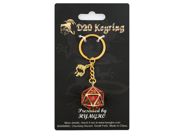 Gamers Guild AZ HYMGHO HYMGHO Dice: HYKC003  - Keychain Draconis - Gold and Ruby HYMGHO