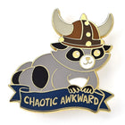 Gamers Guild AZ HYMGHO HYMGHO Dice: HYPN047 - Quest's Reward Fine Art Pin - Alternative Alignments - Chaotic Awkward - Raccoon HYMGHO