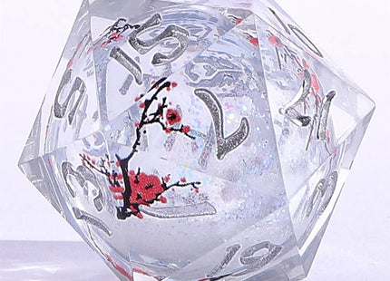 Gamers Guild AZ HYMGHO HYMGHO Dice: Sharp Edge Liquid Core RPG Dice Set - Plum Blossom HYMGHO