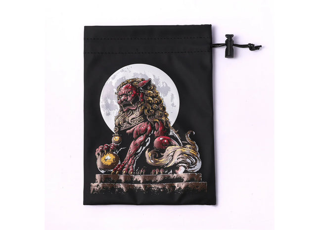 Gamers Guild AZ HYMGHO HYMGHO Fine Arts Leather Dice Bag - Foo Dog HYMGHO