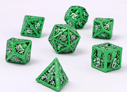 Gamers Guild AZ HYMGHO Llithid’S Mind Cage Hollow Metal Dice Set - Green HYMGHO