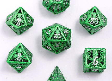 Gamers Guild AZ HYMGHO Llithid’S Mind Cage Hollow Metal Dice Set - Green HYMGHO