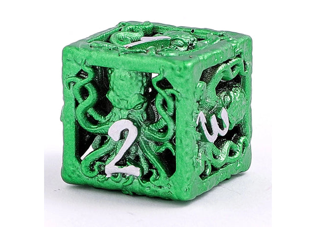 Gamers Guild AZ HYMGHO Llithid’S Mind Cage Hollow Metal Dice Set - Green HYMGHO
