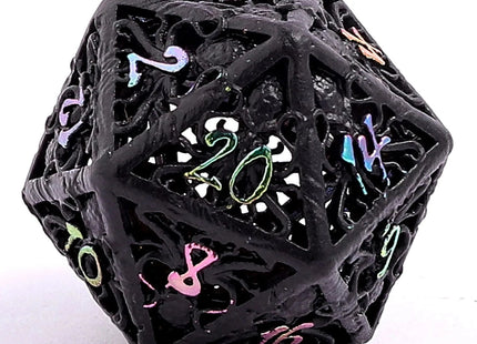 Gamers Guild AZ HYMGHO Lllithids Mind Cage Dice Set - Black W/Chromatic HYMGHO