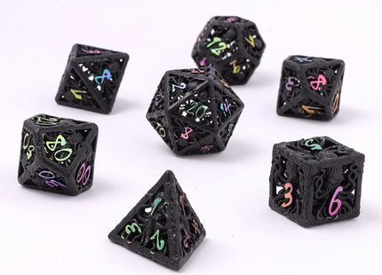 Gamers Guild AZ HYMGHO Lllithids Mind Cage Dice Set - Black W/Chromatic HYMGHO
