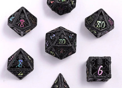 Gamers Guild AZ HYMGHO Lllithids Mind Cage Dice Set - Black W/Chromatic HYMGHO