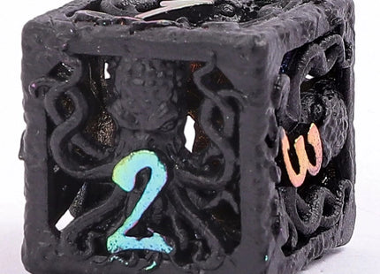 Gamers Guild AZ HYMGHO Lllithids Mind Cage Dice Set - Black W/Chromatic HYMGHO