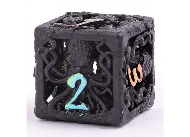 Gamers Guild AZ HYMGHO Lllithids Mind Cage Dice Set - Black W/Chromatic HYMGHO