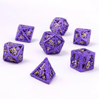 Gamers Guild AZ HYMGHO Lllithids Mind Cage Hollow Metal Dice Set - Purple w/Gold HYMGHO