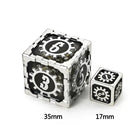 Gamers Guild AZ HYMGHO Mythic Size Cogcraft Fidget D6 - Diesel - Black & Silver HYMGHO