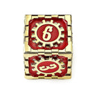 Gamers Guild AZ HYMGHO Mythic Size Cogcraft Fidget D6 Emberforge - Red and Gold HYMGHO